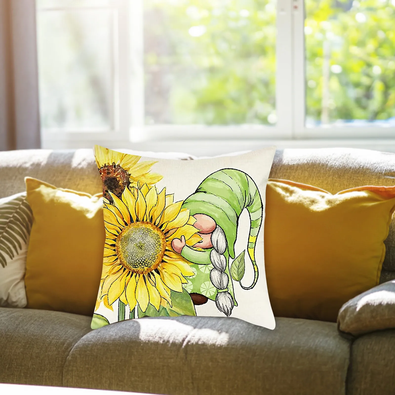 

Summer Sunflower Home Sofa Cover Decorative Cushion Pillowcase Standard Cotton Pillowcases