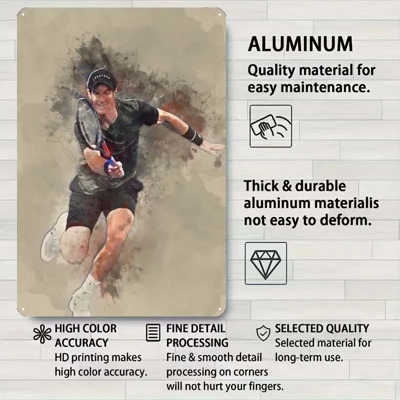 Спортивный плакат с надписью Энди Мюррей Настенный декор для гостиной мужской