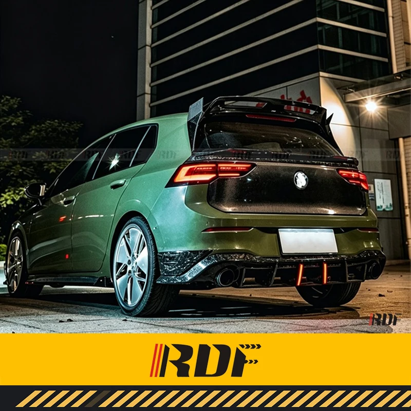 Фото Подходит для Volkswagen VW MK Golf 8 GTI: задний спойлер Yiso V3 из карбона, модификация крыла на крыше, задний сплиттер №3