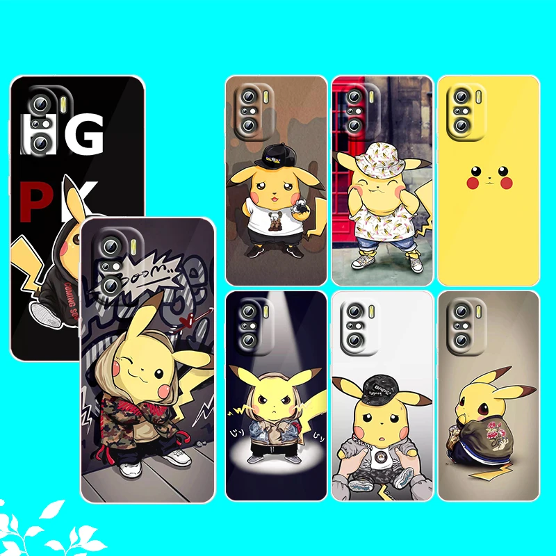 

Fashion Pikachu Pokemon For Xiaomi Redmi Note 10S 10 K50 K40 Gaming Pro 10 9AT 9A 9C 9T 8 7A 6A 5 4X Transparent Phone Case