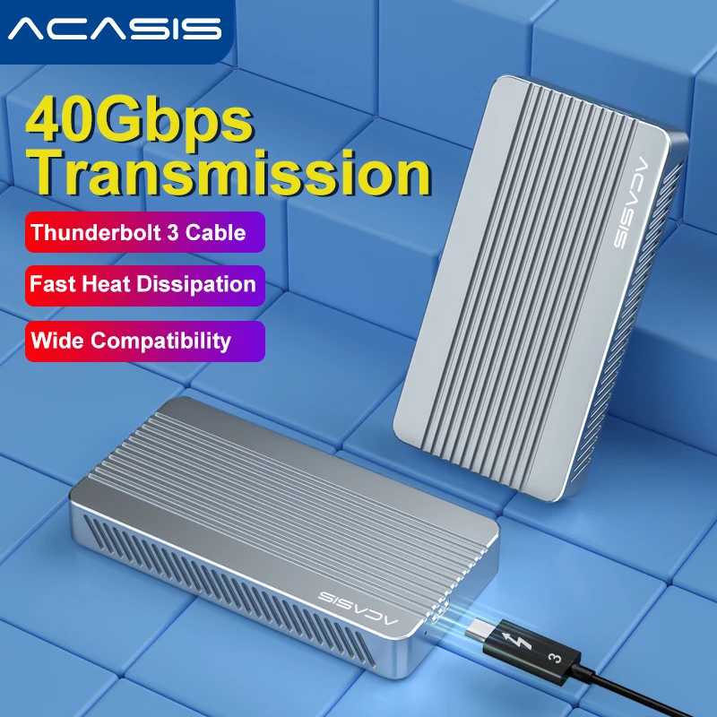 أكسيس 40Gbps سائق صلب خارجي M.2 NVMe PCIe SSD الضميمة متوافق مع Thunderbolt 3/4 ، USB3.2/3.1/3.0/2.0 صندوق القرص