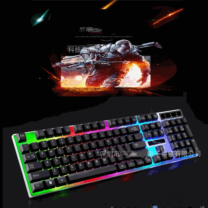 

Gaming keyboard Wired Gaming Mouse Kit 104 Keycaps With RGB Backlight Russian keyboard Gamer Ergonomic Mause For PC Laptop