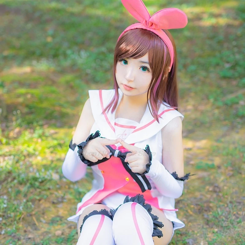 VTuber YouTuber Virtual Idol Kizuna AI Channel Косплей Костюм Парик Сексуальная Женщина Аниме Топ