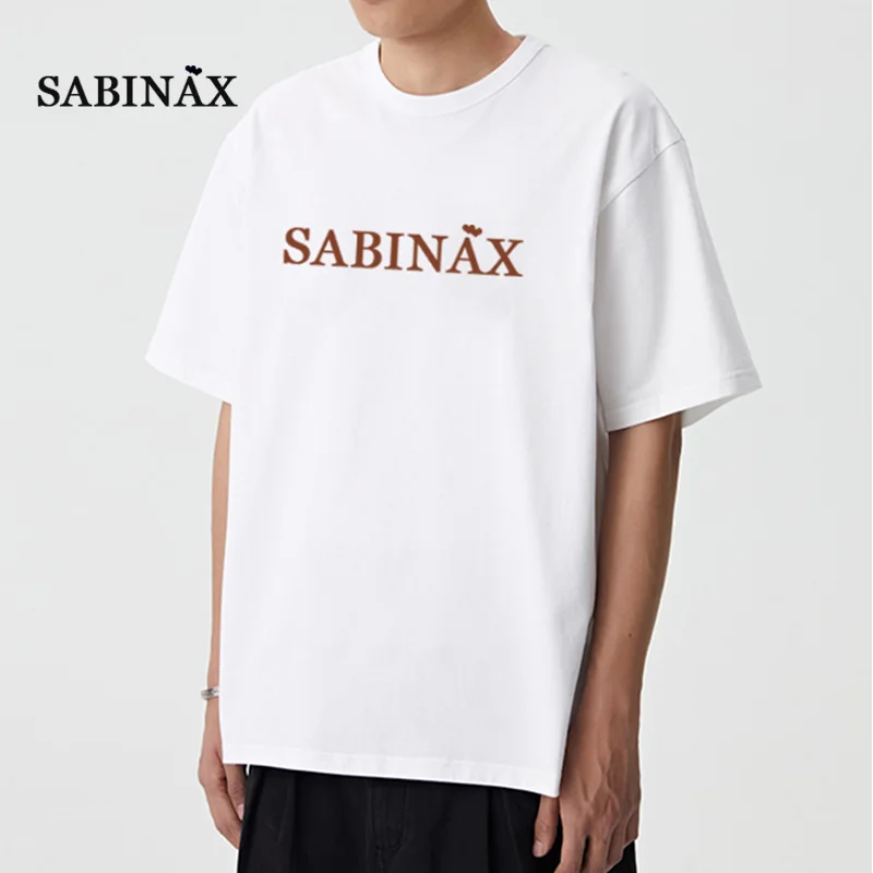 

SABINAX Customized T-shirt Women Summer Spring Personal Logo T-shirt Oversized Cotton 2022 Simple Fashion T-shirt Women Clothing