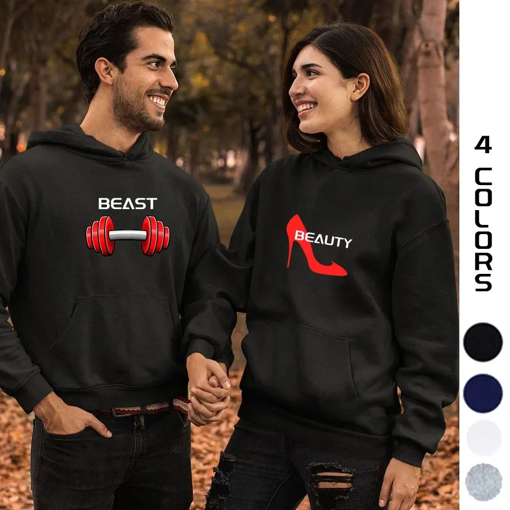 

Beast Printed Couple Hoodies Sweatshirts Fashion Autumn Winter Harajuku Y2k Oversized Man and Women Hoody Dating Casual Clothing