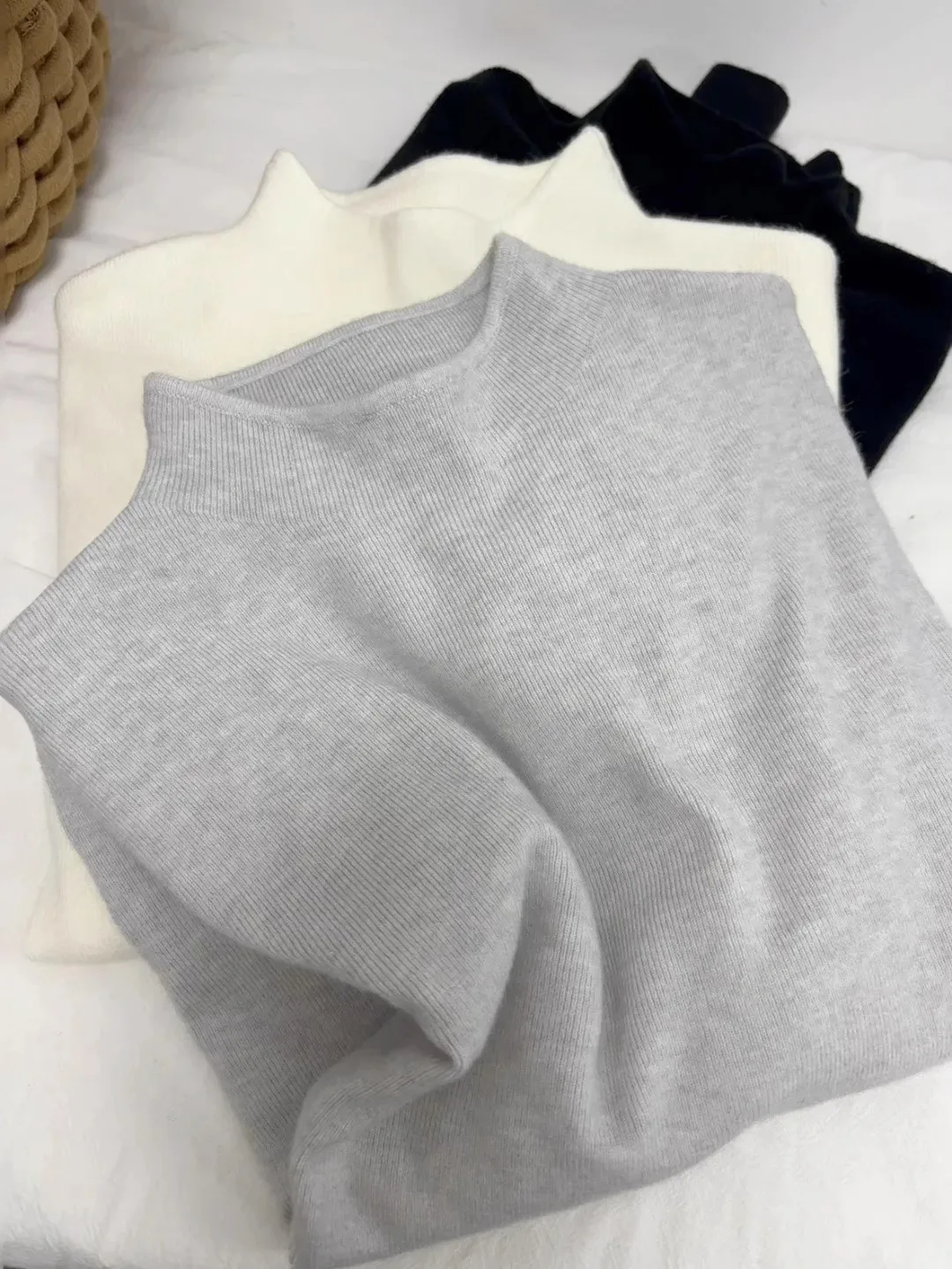 Тотоо Бай С! Воротник-стойка с воротником-стойкой утягивающий вязаный женский