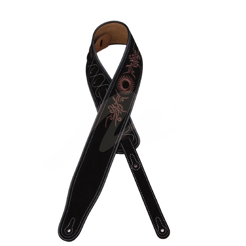2021 Foreign Trade New High-end Black Anti-fur Guitar Strap 3D Embroidery Pattern Silicone Edging | Спорт и развлечения