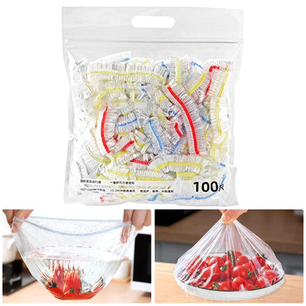 

100pcs Disposable Elastic Food Storage Covers Lids Universal Bowl Covers Fresh Keeping Bags Kitchen Fresh Keeping Saver Bag