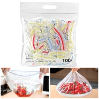 100pcs disposable elastic food storage covers lids universal bowl covers fresh keeping bags kitchen fresh keeping saver bag