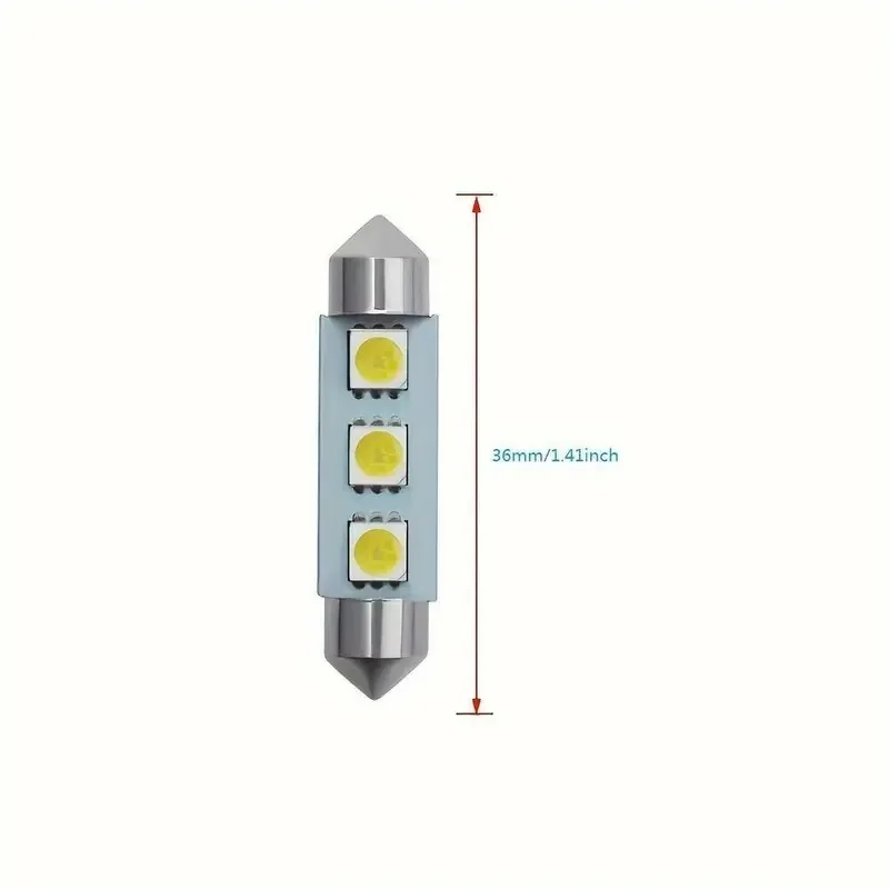 Фото 500 шт. белых потолочных светодиодных ламп C5W C10W 5050 3SMD 31/36/39/41 мм DC12V для автомобиля: подсветка номерного знака, купольные, для дверей, для чтения, для салона №2