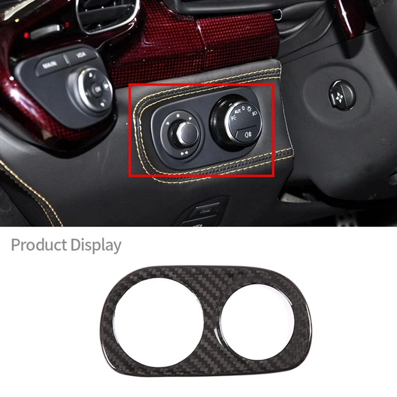 

Dry Carbon Fiber Car Headlight Switch Buttons Frame Cover Trim Sticker Interior Accessories For Ferrari 458 2011-2016