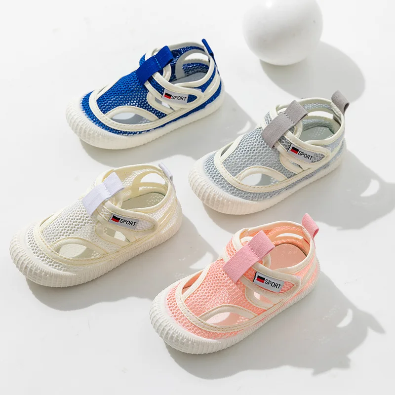 

Children Mesh Net Shoes Hook and Loop Summer Korean Version Toddler Summer Baotou Sandals Baby Boys Girls Size 21-30