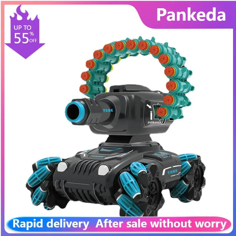 

RC Tank Shooter Toy 2.4G Radio Controlled Car 4WD Crawler Soft Bullet Tank Control Gestures Multiplayer Tank RC Toy for Boy Gift