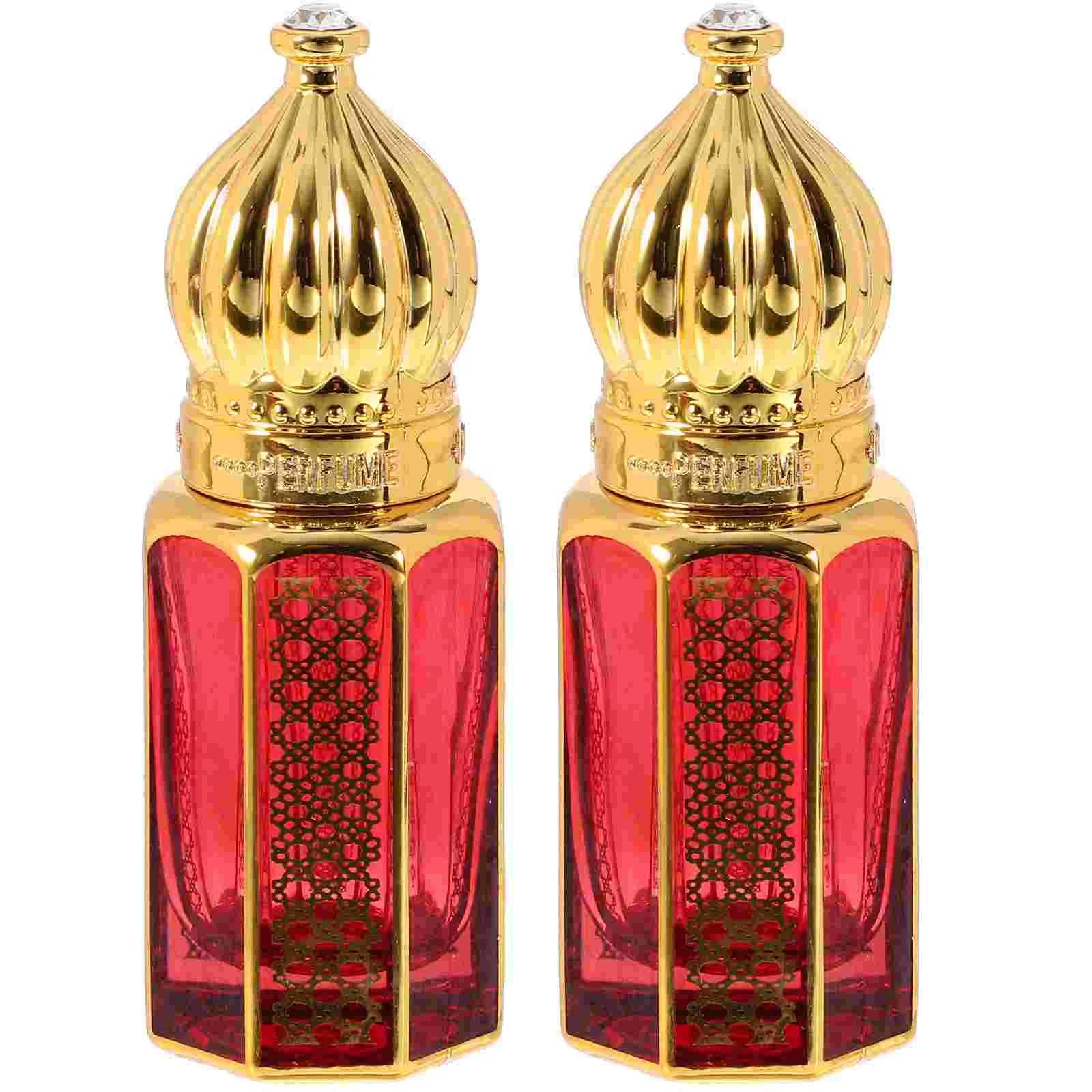 

2pcs Perfume Bottles Refillable Aromatherapy Bottles Vintage Glass Perfume Dispenser 6ml Perfumes arabes