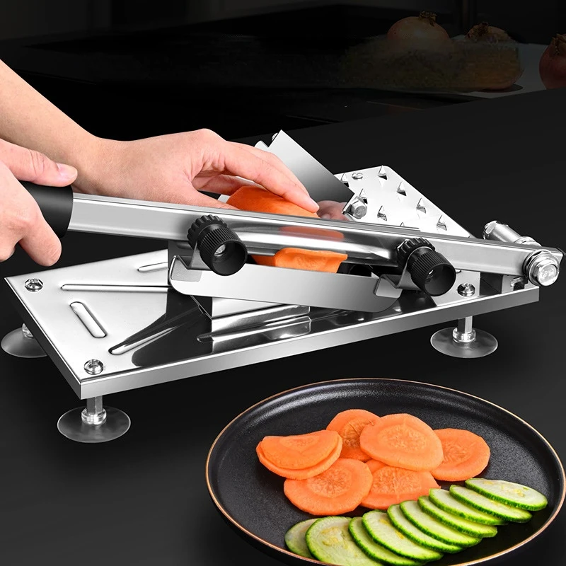 

Manual Freeze Meat Slicer Machine for Fish Lamb Chicken Beef Roll Hard Vegetables Fruit Cutter Stainless Steel Food Processor