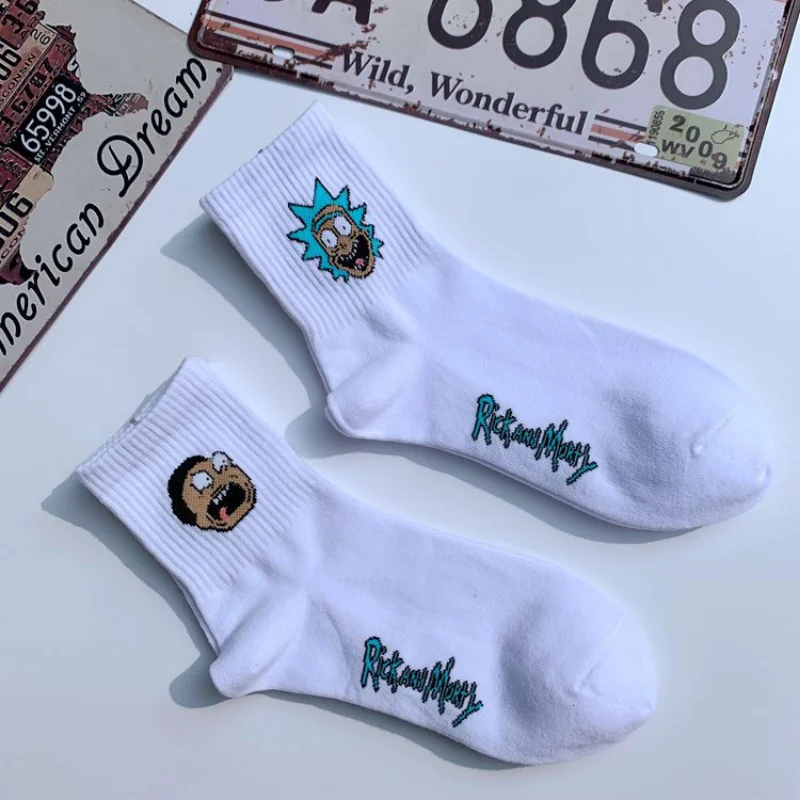

Anime Rick Socks Men's Funny Cartoon morties Mid-calf Men and Women Street Letters Hip-hop Sports sockes