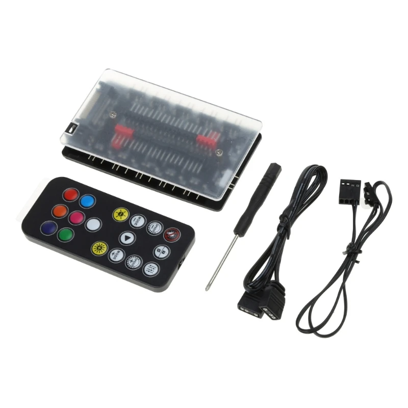 

Multi-Way PWM Hub with 5V 3PIN Temperature Control ARGB PWM FanHUB for Desktop Computer Motherboards Chassis Cooler P9JB