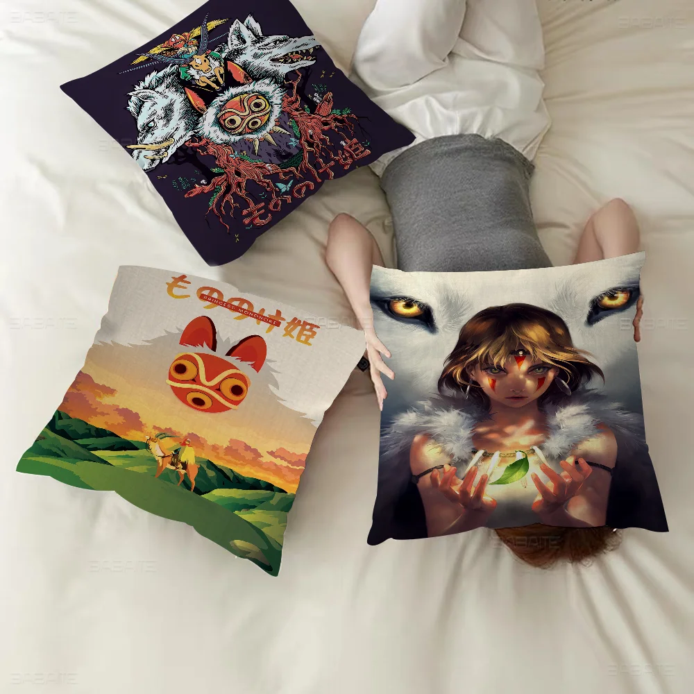 Japanese Classic Anime Princess Mononoke Pillow Cover For Bedroom Room And Living Sofa Decorative Cushion