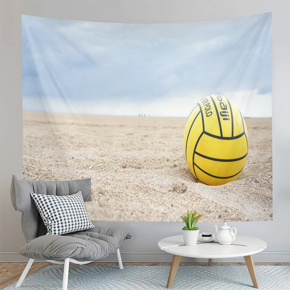 

Volleyball Tapestry Outdoors Sports Themed Illustration Tapestry Creativity Art Tapestries Home Living Room Bedroom Dorm Decor