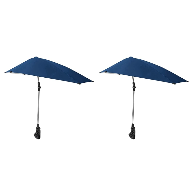 

2X регулируемый пляжный зонт, зонт на стул с поворотом на 360 градусов и универсальным зажимом, отлично подходит для пляжного стула, стула пати...