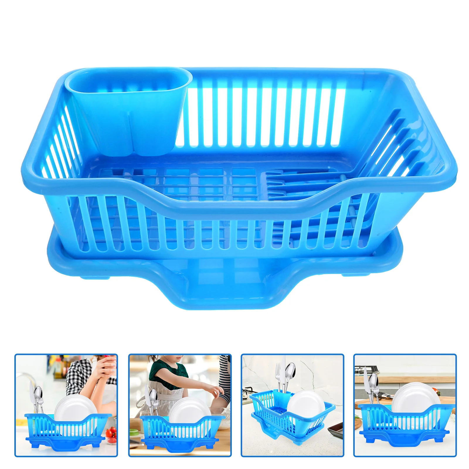 

Stainless Steel Sink Rack Plate Organizer Kitchen Supply Cutting Board Holder Plastic Cutlery Tray Utensil Drainer Pallet Shelf