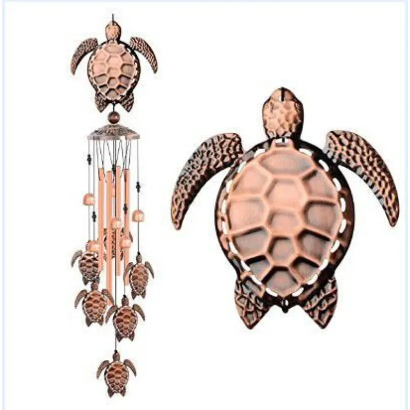 

Vintage Metal Turtle Wind Chime Hanging Wind Bells Room Decoration Outdoor Courtyard Music Decorations Festival Gifts for Family
