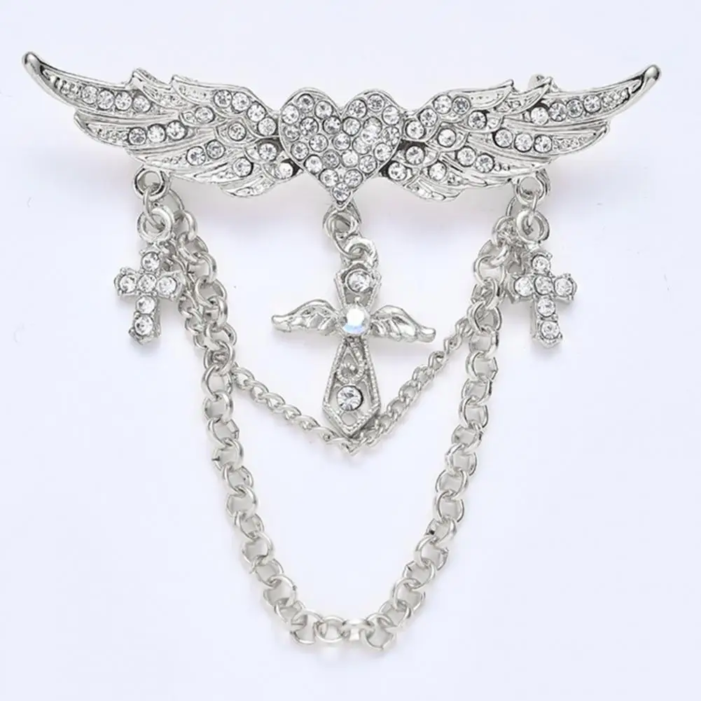 Брошь стильная Винтажная брошь в форме сердца с изящным ярким блеском - купить по