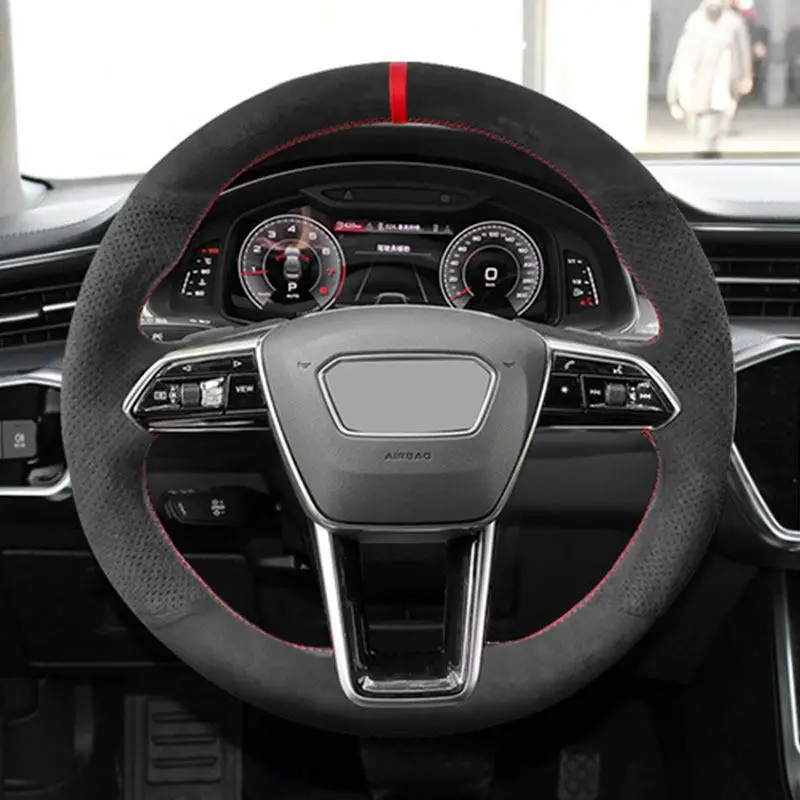 Для Audi A6 C8/4K S6 A7 4K8 S7 A8 D5/4N S8 E-Tron S GT (O Shape) Автомобильный чехол на руль отделка