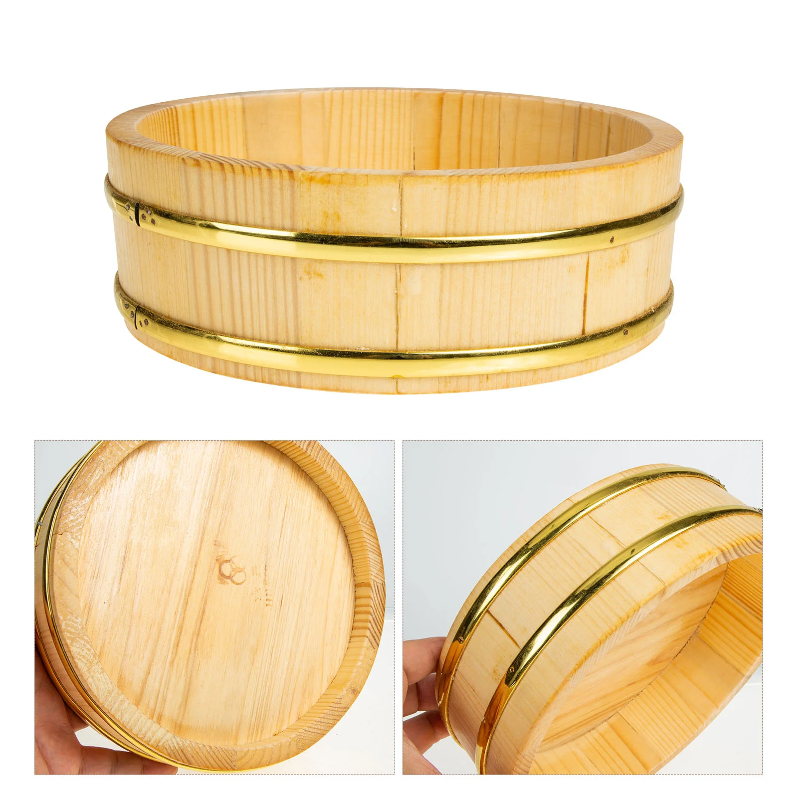 

Sushi Rice Bucket Bowl Wooden Mixing Japanese Tub Wood Serving Sashimi Oke Tray Bowls Best Mom Ever Cuisine Container Hangiri