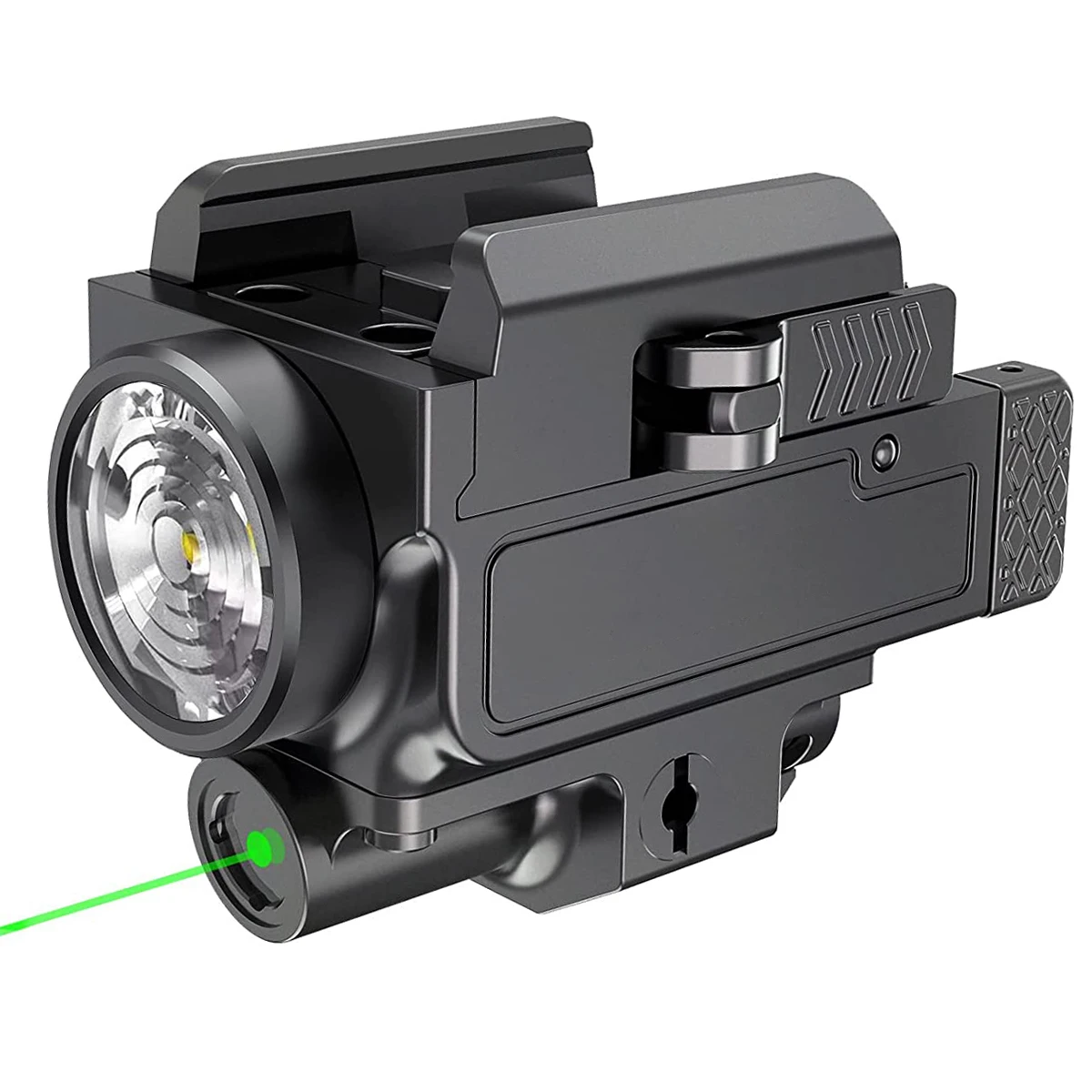 Red/Green Laser Gun Light 800 Lumens Pistol Flashlight Multiple Modes Compact Rail Mount Quick Detach for GB/ GF/GL/GA/GH/GC