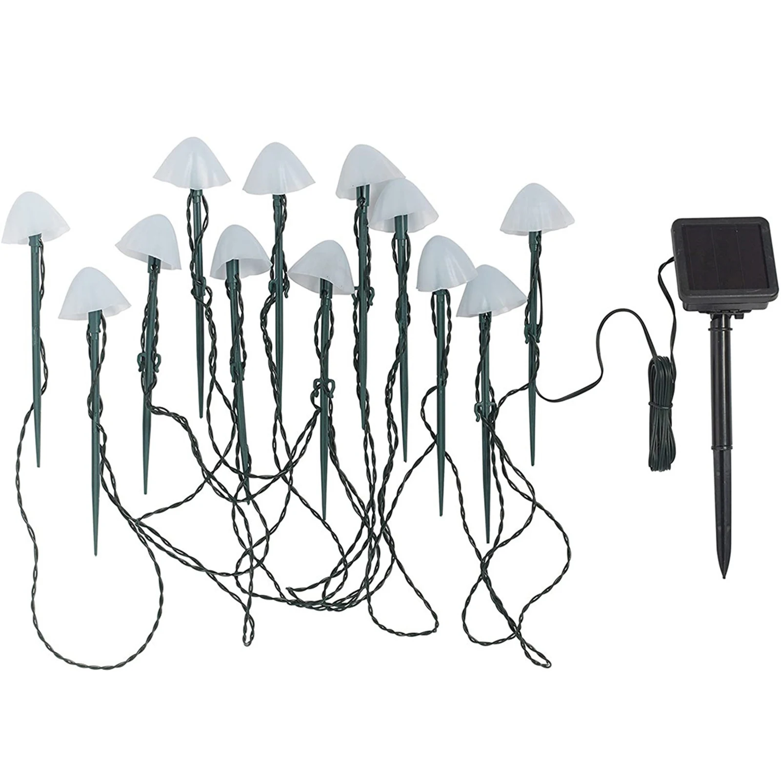 

Mushroom Fairy String Light Waterproof Patio Outdoor Garden Wedding Solar Powered Landscape Party Yard 12 LED Festival Pathway