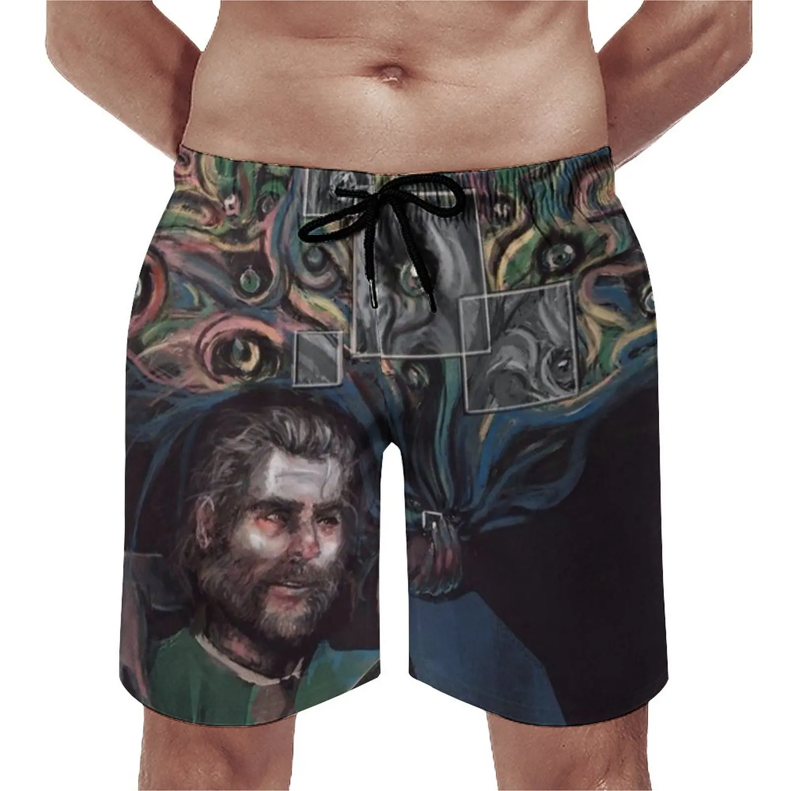 

Disco Elysium Artwork Board Shorts Game Intellect Fanart Videogame Computer Comfortable Beach Short Pants Men Printing Trunks