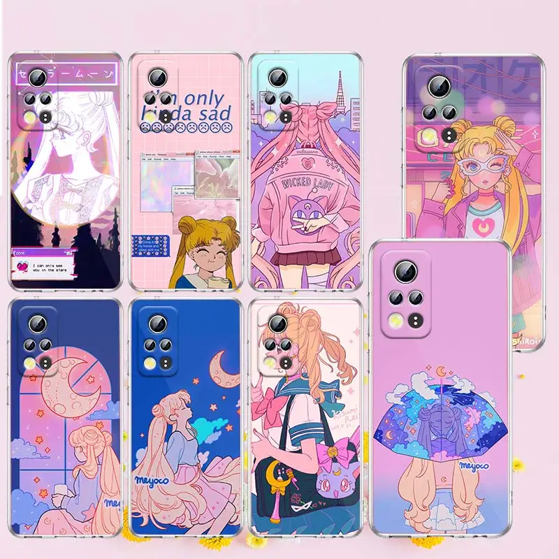

Cute Sailor Moon Girl For Honor X8 X7 60 50 SE X20 X30 10X 10 10i 9 9A 9C 9X 8X 8A Pro Lite RU Transparent Phone Case Capa