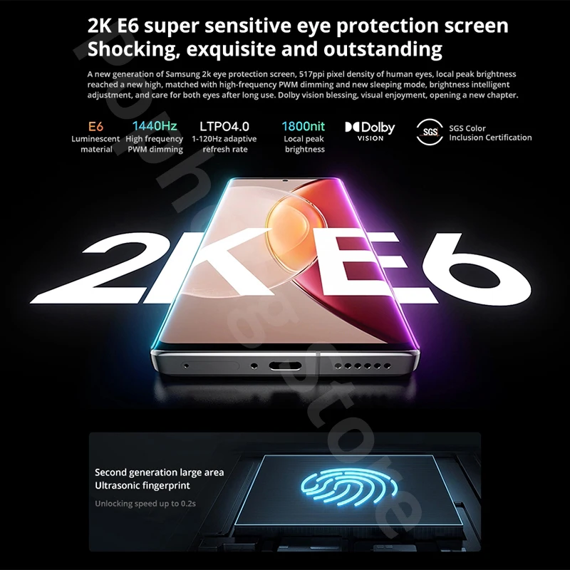 Vivo X90 Pro + Plus 12GB 512GB 5G Mobile Phone 6.78 inch Curved screen 2K E6 AMOLED Snapdragon 8 Gen 2 4nm Ocat Core 80W  charge