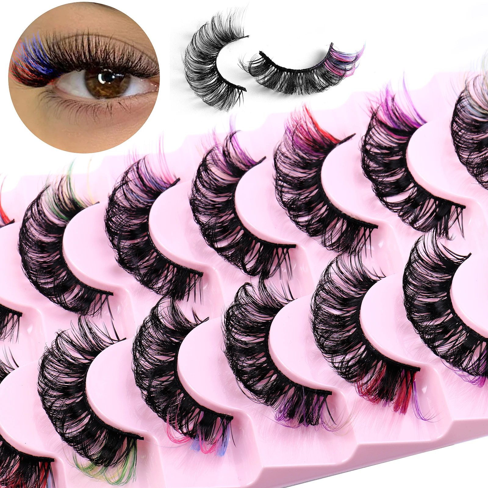 8 пар/лоток красочные сценические DD-завитки прочные и долговечные русские