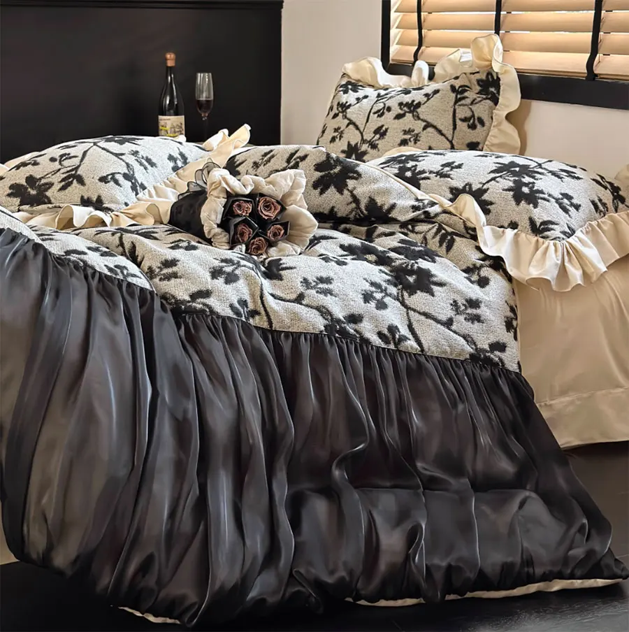 Элегантный жаккардовый пасторальный Комплект постельного белья полный