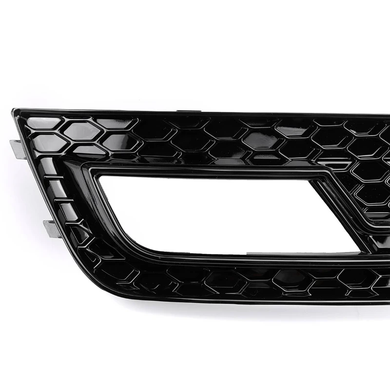 Front Bumper Honeycomb Grill Fog Light Cover For 2013-2016 A4 B8.5 S-Line S4 Black 8K0807681 8K0807682 Replacement Parts