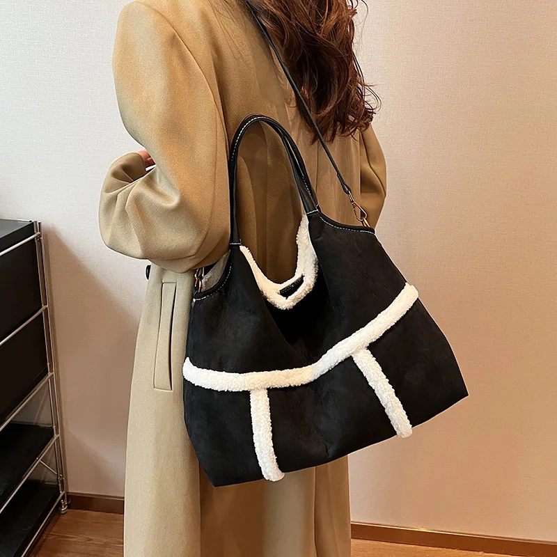 

Trendy Ins Shoulder Tote Bag with Suede Texture for Women's 2023 Collection