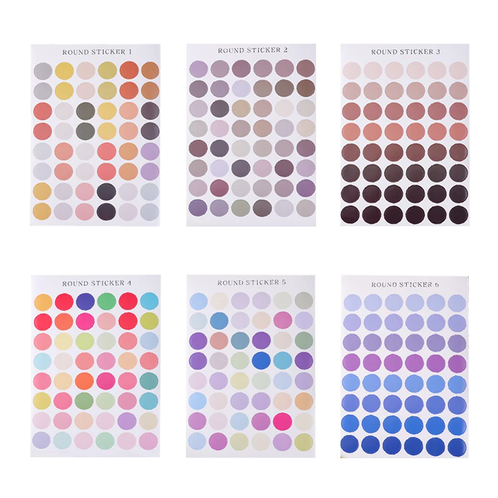 

18 Sheets Morandi Color Hand Account Sticker Round Notebook Labels Sticker (Mixed Style)