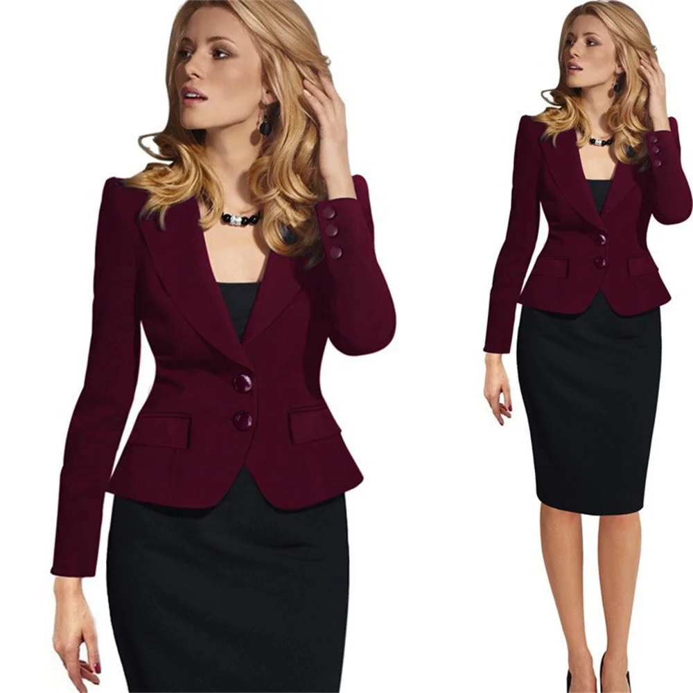 Women's Jacket 2023 New in White Black Elegant Casual Slim Fit Single Breasted Long Sleeve Blazers Office Ladies Short Blazers