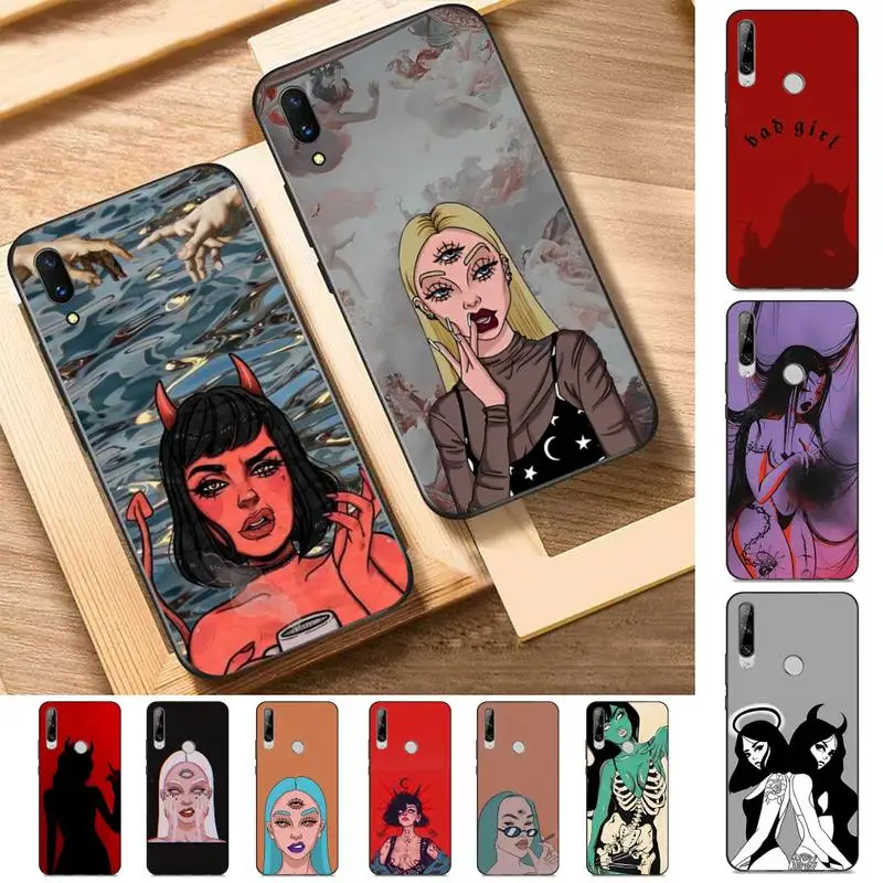 

Aesthetic Devil Woman Bad girl Phone Case for Huawei Y 6 9 7 5 8s prime 2019 2018 enjoy 7 plus
