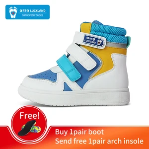 Toddler Kids Shoes Children Orthopedic Sneakers High Back Ankle Support Leather Anti-Slip Sole Runni in USA (United States)