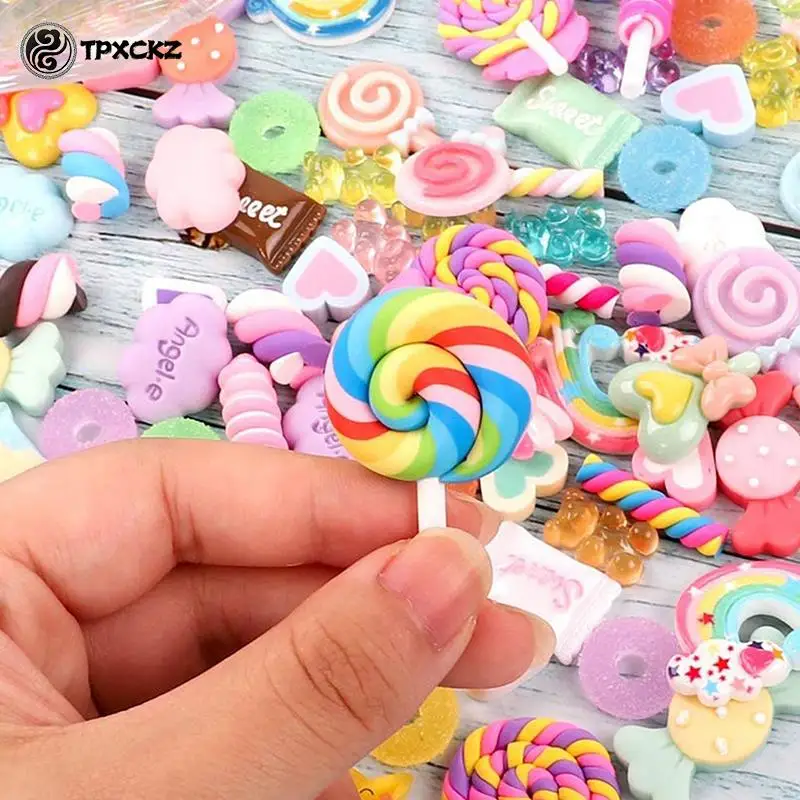 

30pcs Nail Charms Candy Mixed Resin For Acrylic Nail Art Tips Rhinestones Decor