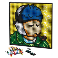 2400pcs pixel art vincent van gogh self portrait jigsaw mosaic pop diy world famous painting by building blocks toy gift ideas