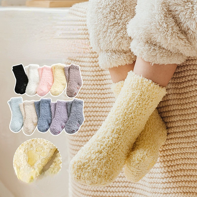 

Winter Thick Newborn Socks Coral Fleece Warm Kids Leg Warmers Girls Boys Toddler Soft Baby Autumn Anti-slip Children Plus Stuff