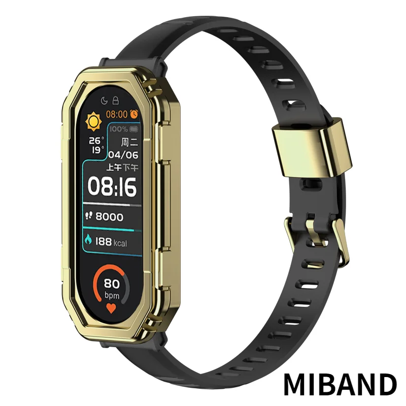 

Replacement Strap for Xiaomi MiBand 5 6 TPU Rugged Bands Full Protection Case Wristband Bracelet Mi Band 3 4 Watchband watchcase