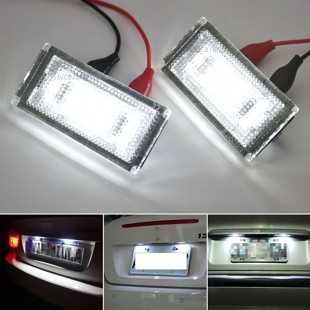 

51137113590 2PCS Led License Number Plate Lights For BMW E46 2-door Coupe/Convertible 3-Series 2D M3 Facelift 2004 2005 2006