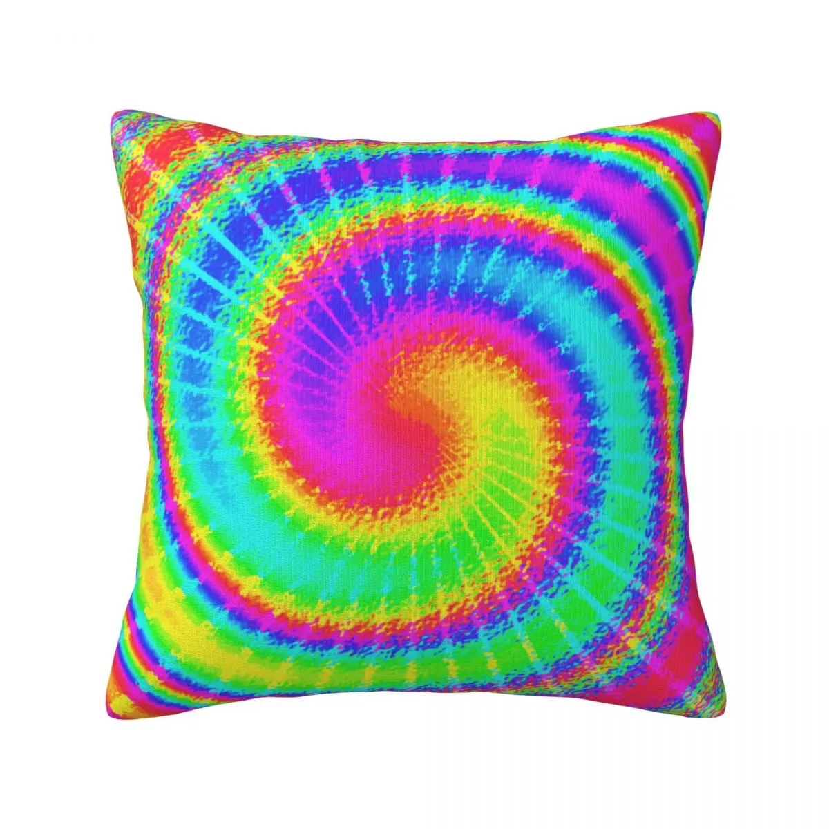 

Hippy Psychedelic Pillow Case Retro 70s Tie Dye Colored Polyester Pillowcase Home Decor Zipper Spring Cover