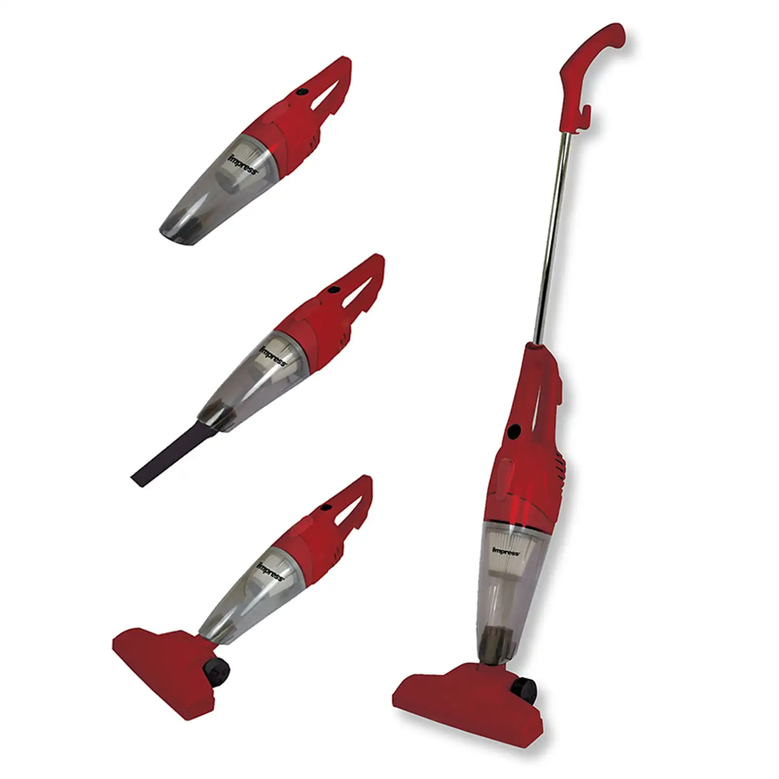 

GoVac 2-in-1 Upright-Handheld Vacuum Cleaner, Red