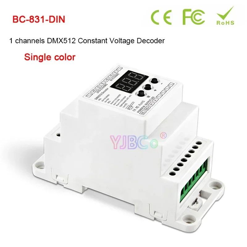 1CH 3CH 4CH 5CH DIN Rail постоянное напряжение DMX512 декодер 12В-24В DMX512/1990 PWM RJ45